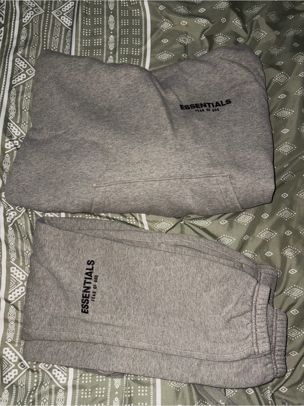 ESSENTIALS Men's Grey Sweatpants & Hoodie Set — Heather Grey